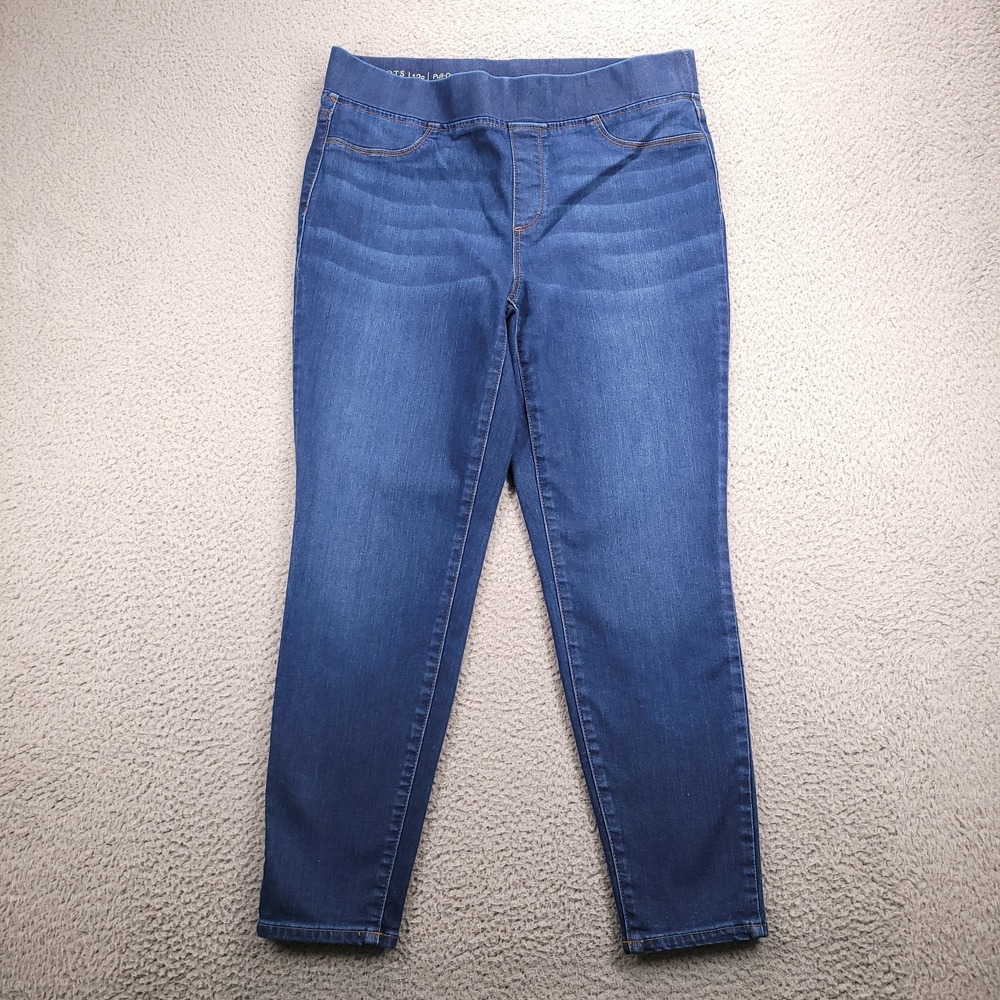 Talbots Flawless Pull-On‎ Jegging Women 12P Blue High Rise Stretch Denim